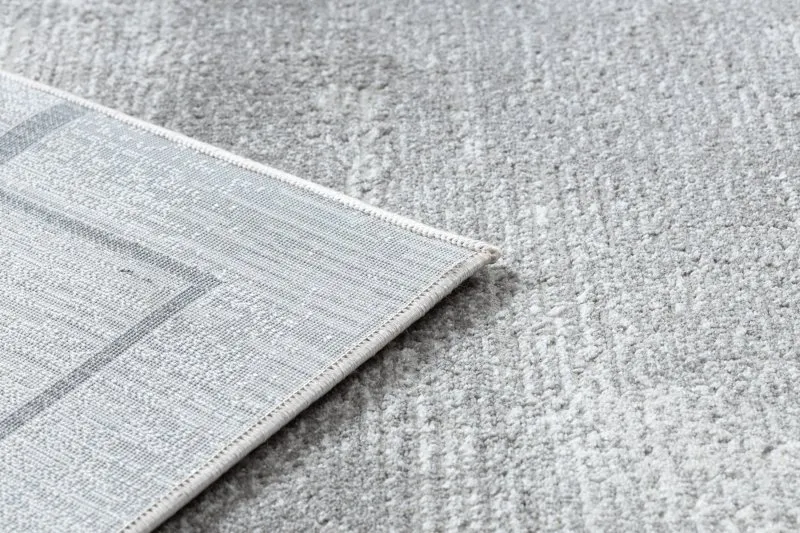 Dywan NOBLE nowoczesny 1520 45 Przecierany, geometryczny, linie - Strukturalny, dwa poziomy runa szary