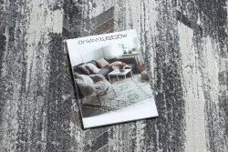 Dywan NOBLE nowoczesny 9732 47 Jodełka, vintage przecierany - Strukturalny, dwa poziomy runa szary / beż