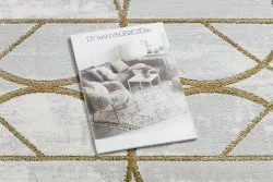 Dywan EMERALD ekskluzywny 1010 glamour, stylowy koła krem / złoty