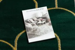 Dywan EMERALD ekskluzywny 1021 glamour, stylowy art deco butelkowa zieleń / złoty