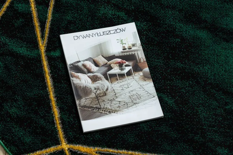 Dywan EMERALD ekskluzywny 1022 koło - glamour, stylowy marmur, geometryczny butelkowa zieleń / złoty