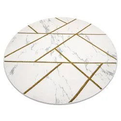 Dywan EMERALD ekskluzywny 1012 koło - glamour, stylowy marmur, geometryczny krem / złoty