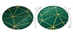 Dywan EMERALD ekskluzywny 1013 koło - glamour, stylowy geometryczny butelkowa zieleń / złoty