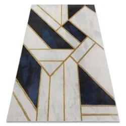 Dywan EMERALD ekskluzywny 1015 glamour, stylowy marmur, geometryczny granatowy / złoty