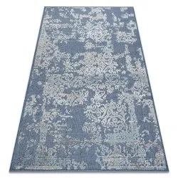 Dywan Strukturalny SOLE D3811 Ornament - płasko tkany niebieski / beż