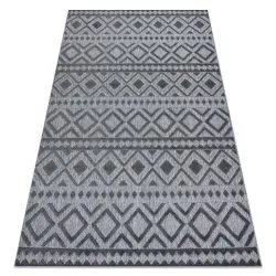 Dywan Strukturalny SOLE D3852 Boho, romby - płasko tkany szary