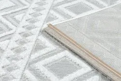Dywan Strukturalny SOLE D3851 Boho, romby - płasko tkany beż