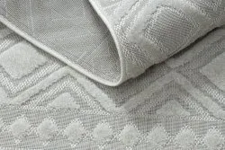 Dywan Strukturalny SOLE D3851 Boho, romby - płasko tkany beż