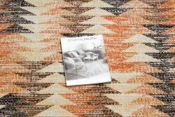 Modern carpet MUNDO D5781 triangles 3D outdoor orange / beige