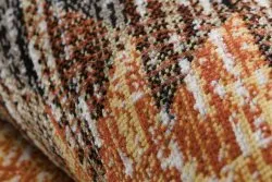 Modern carpet MUNDO D5781 triangles 3D outdoor orange / beige
