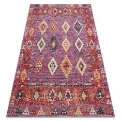 Dywan nowoczesny MUNDO D7701 romby, boho outdoor różowy / beż