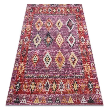 Dywan nowoczesny MUNDO D7701 romby, boho outdoor różowy / beż