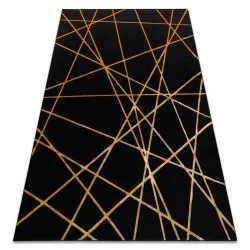 Dywan GLOSS nowoczesny  406C 86 stylowy, glamour, art deco, geometryczny czarny / złoty