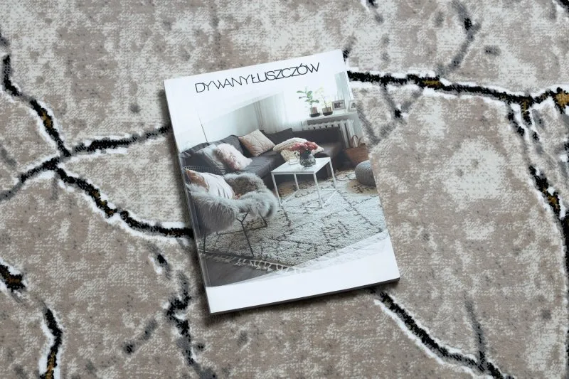 Dywan GLOSS nowoczesny 529A 53 Marmur, kamień, stylowy, glamour kość słoniowa / beż