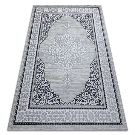 Dywan GLOSS nowoczesny  8490 52 Ornament, stylowy, ramka kość słoniowa / szary
