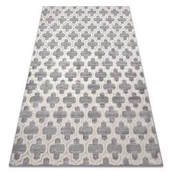 Dywan CORE W6764 Koniczyna marokańska Trellis - Strukturalny, dwa poziomy runa, szary / krem