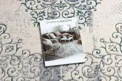 Dywan CORE W7161 Rozeta Vintage - Strukturalny, dwa poziomy runa, jasnoniebieski / krem / szary