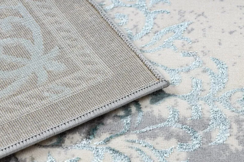 Dywan CORE W7161 Rozeta Vintage - Strukturalny, dwa poziomy runa, jasnoniebieski / krem / szary