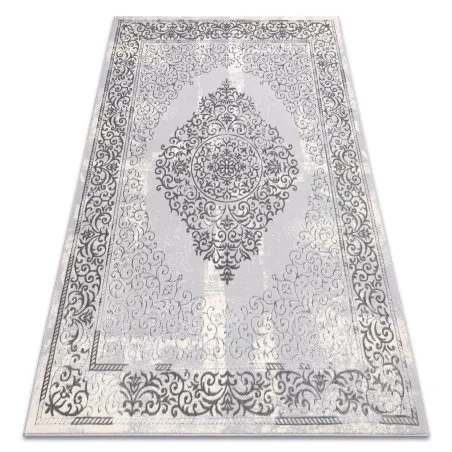 Dywan CORE W7161 Rozeta Vintage - Strukturalny, dwa poziomy runa, szary