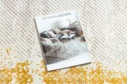 Dywan CORE 004A Ramka, Przecierany - Strukturalny, dwa poziomy runa, kość słoniowa / złoty