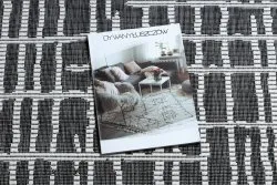Dywan SZNURKOWY SIZAL SION Kratka, Linie 22144 płaskie tkanie czarny / ecru 