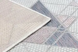Dywan chodnik SZNURKOWY SIZAL SION Geometryczny, Trójkąty 3006 płaskie tkanie ecru / róż