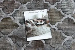 Dywan LUCE 75 nowoczesny Koniczyna marokańska, vintage przecierany - Strukturalny szary / musztarda