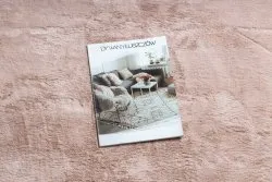 Dywan POSH koło Shaggy brudny róż gruby, pluszowy, antypoślizgowy, do prania