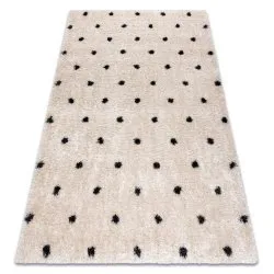 Dywan FLUFFY 2370 shaggy kropki - krem / antracyt