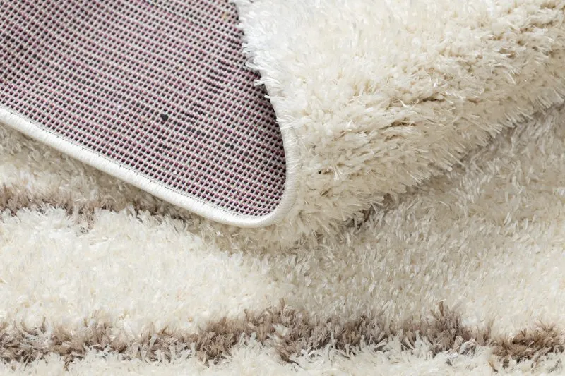 Dywan FLUFFY 2371 shaggy paski - krem / beż