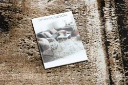 Dywan DE LUXE nowoczesny 634 Ramka vintage przecierany - Strukturalny szary / złoty