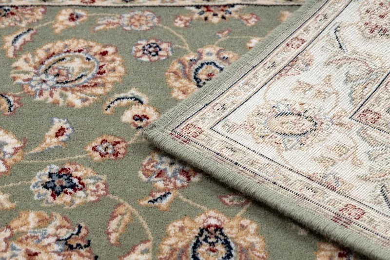 Dywan NAIN Ornament, ramka 7338/51088 zielony / beż