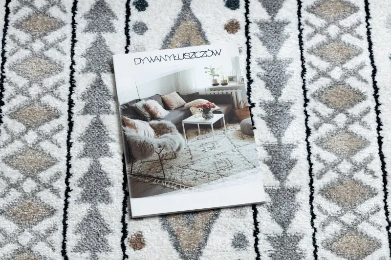 Dywan FUN Teepee dla dzieci, wzór indiański, ramka krem