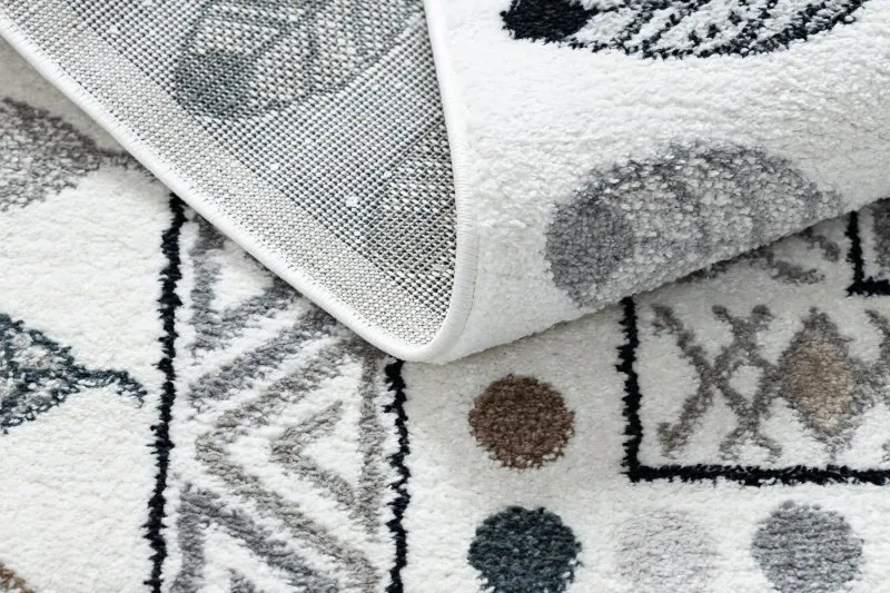 Dywan FUN Teepee dla dzieci, wzór indiański, ramka krem
