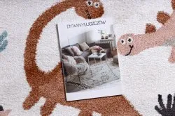 Dywan FUN Dino dla dzieci, dinozaury krem