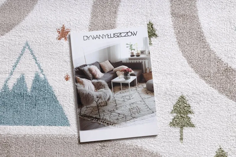 Dywan FUN Polar dla dzieci, uliczki, las, krem