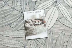 Dywan Strukturalny BOTANIC 65241 Liście płasko tkany, na balkon, taras - szary