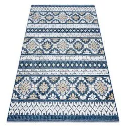 Dywan Strukturalny BOTANIC 65252 Boho płasko tkany, na balkon, taras - granat