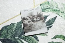 Dywan do prania ANDRE 1168 Liście Monstera, geometryczny antypoślizgowy - biały / zielony