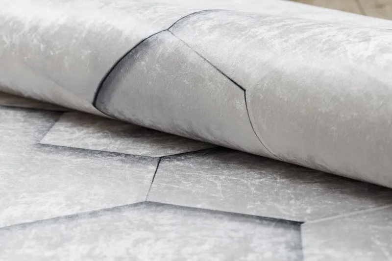 Dywan do prania ANDRE 1180 Plaster Miodu, sześcian 3D antypoślizgowy - szary