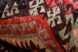 Dywan do prania ANDRE 2305 Orientalny patchwork, antypoślizgowy - bordo / brązowy