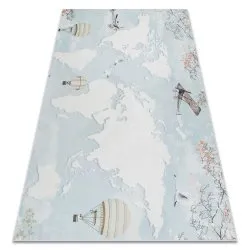 BAMBINO 1163 washing carpet World map for children anti-slip - blue