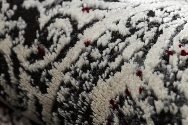 Dywan VINCI 1407 nowoczesny Rozeta vintage przecierany - Strukturalny kość słoniowa / czerwony