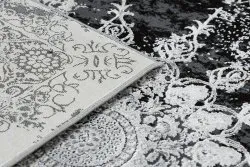 Dywan VINCI 1407 nowoczesny Rozeta vintage przecierany - Strukturalny kość słoniowa / szary