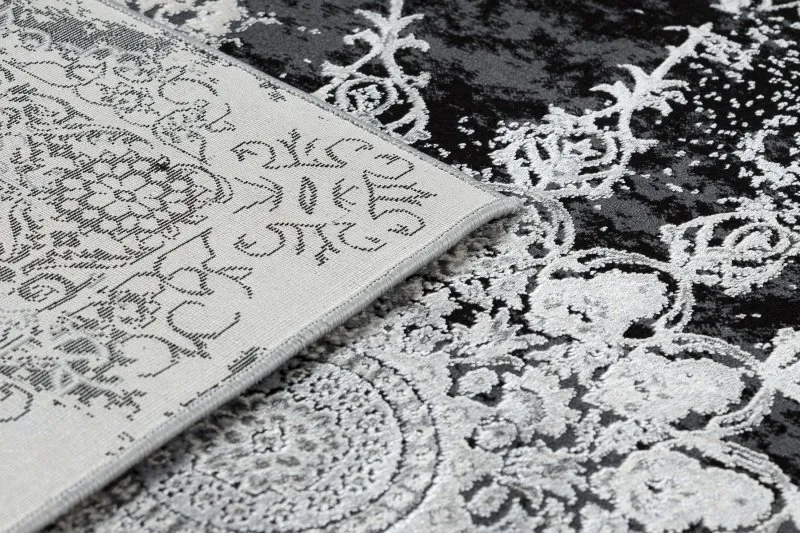 Dywan VINCI 1407 nowoczesny Rozeta vintage przecierany - Strukturalny kość słoniowa / szary