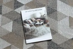Dywan CASA Ekologiczny, EKO SIZAL Boho Trójkąty 2816 krem / taupe, z bawełny recyklingowanej