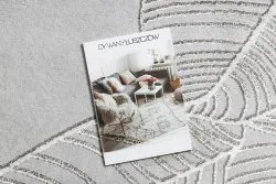 Dywan LIRA E1482 Liście strukturalny, nowoczesny, glamour - szary
