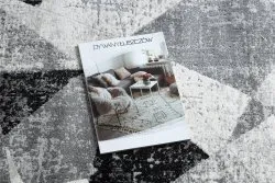 Dywan TULS nowoczesny, strukturalny, frędzle 51211 Geometryczny antracyt