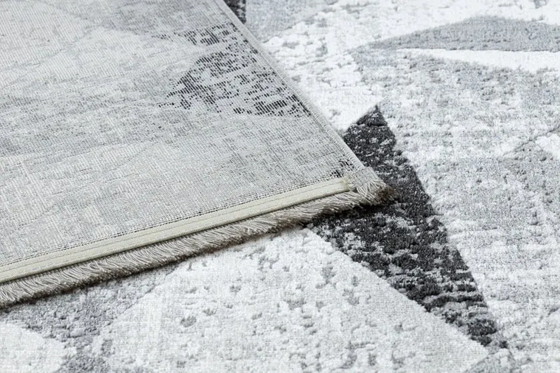 Dywan TULS nowoczesny, strukturalny, frędzle 51211 Geometryczny antracyt