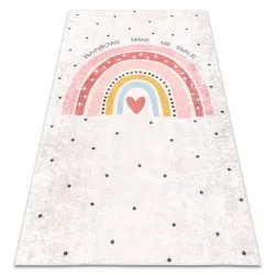 JUNIOR 51300.802 washing carpet Rainbow, dots for children anti-slip - beige